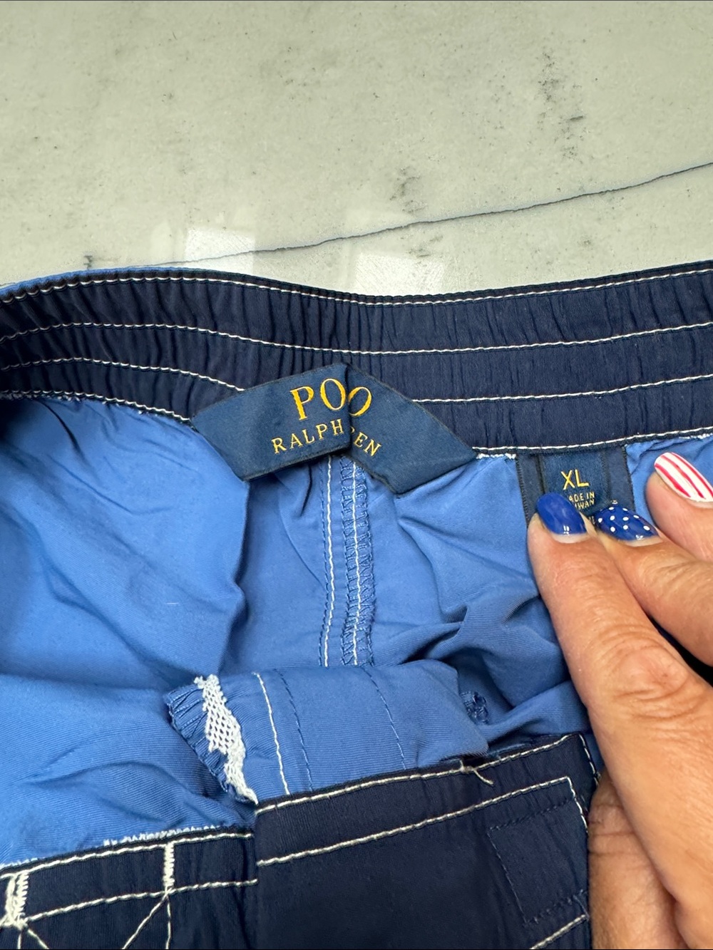 No liner it was cut out Polo Ralph Lauren Blue Men's Swim Trunks XL
